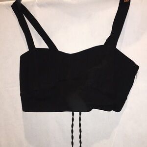 A.L.C. Adjustable Back Zipper Side Black Crop Top | Size 14